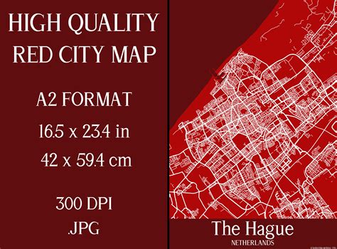 The Hague Netherlands | Red City Map Graphic by MappingzCreative Fabrica
