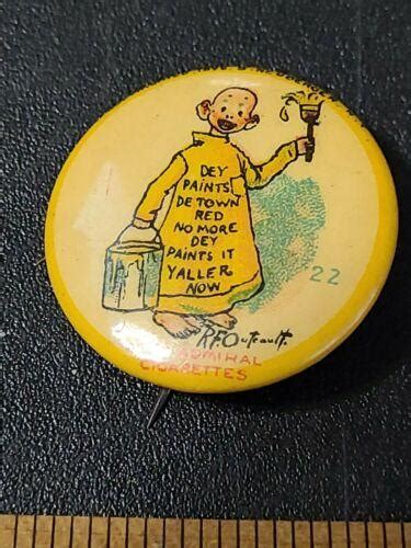 Vintage 1890s High Admiral Cigarettes Yellow Kid Cartoon Pinback Button