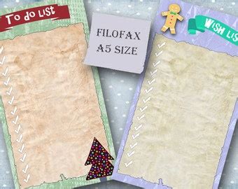 Filofax A5 size books and films list 2 insert pages by Sorocashop