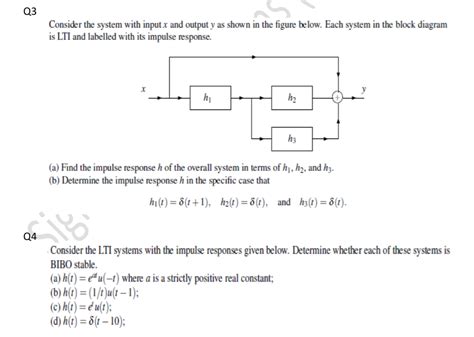 Solved Q3 Consider The System With Input X And Output Y As Chegg