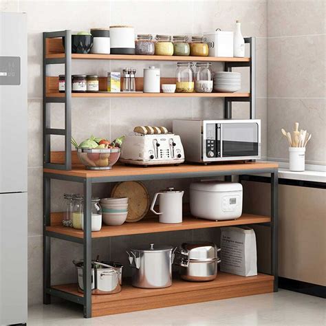 5 Tiers Kitchen Bakers Rack Utility Storage Shelf Microwave Stand Cart