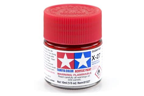 Tamiya X 27 Clear Red Gloss Acrylic Paint 10ml EBay