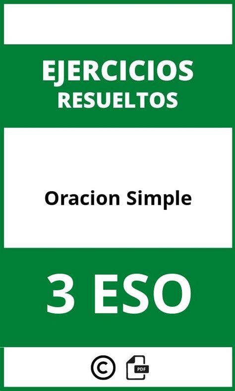 Ejercicios Oracion Simple 3 ESO PDF 2024