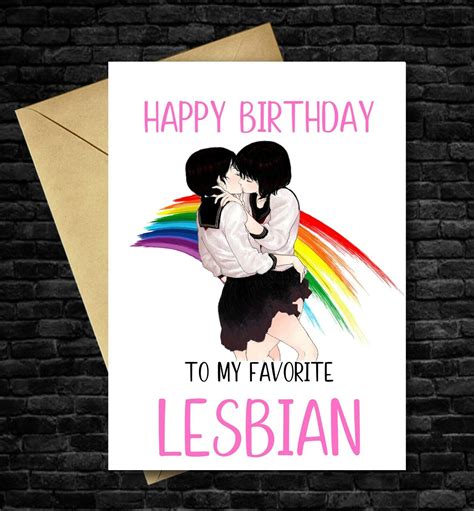 Lesbian Birthday Card LGBT Gay Pride Cheeky Naughty Humour Funny