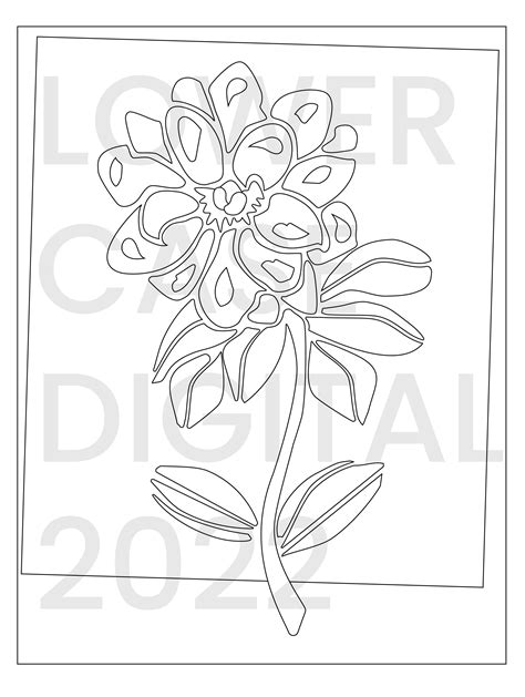 Abstract Flower Coloring Page Procreate And Printable Pdf Etsy