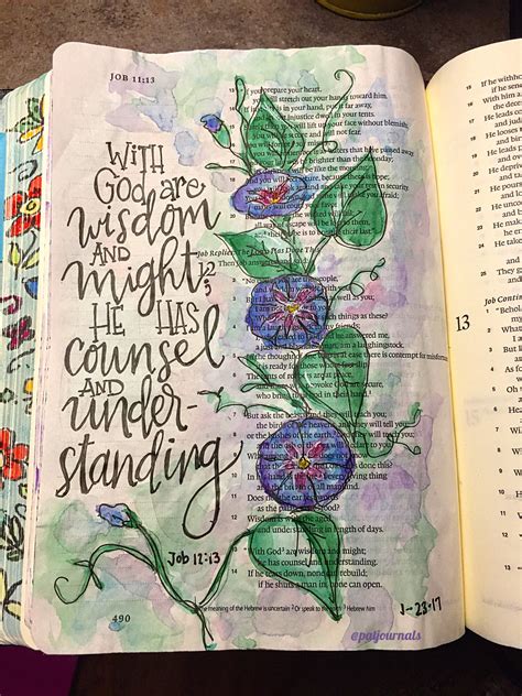 Job 12 13 Bible Art Journaling By Patjournals Bible Art Journaling