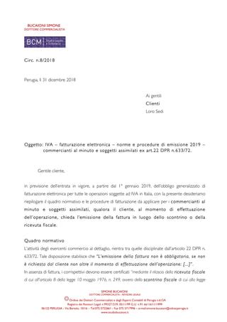 Iva Fatturazione Elettronica Commercianti Al Minuto Pdf