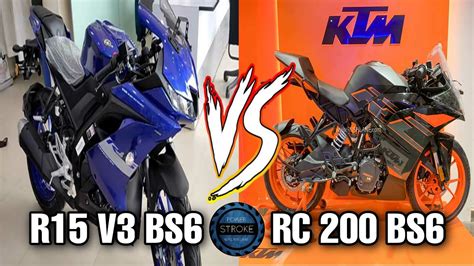 Yamaha R15 V3 Vs Ktm Rc 200 Spec Comparison Youtube