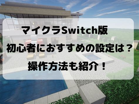 マイクラスイッチ版の初心者におすすめの設定は？簡単な操作方法も紹介！｜yylife