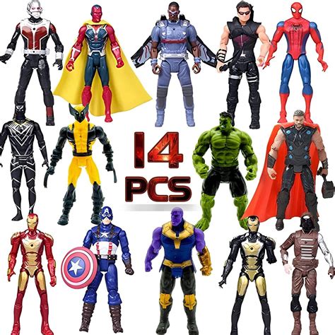 Muksse 14 Pcs Big Set Superhero Action Figures