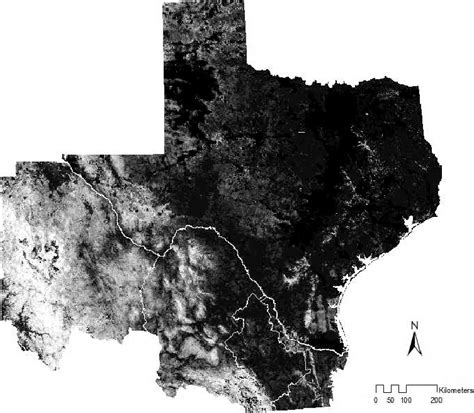 Habitat Suitability Map For Cougars Puma Concolor In Texas And