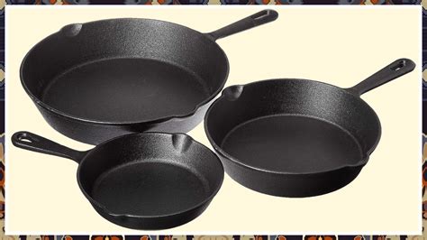 Jim Beam HEA Set Of 3 Pre Seasoned Cast Iron Skillets With Even