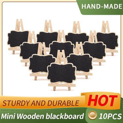 Hot 10pcs Set Mini Wooden Blackboard Universal Portable Message Board