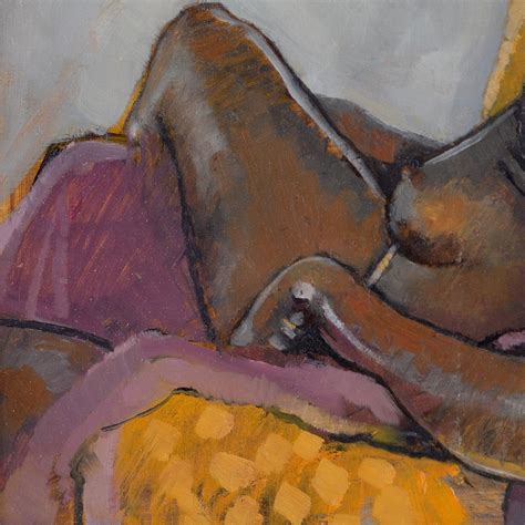 Louis Georges Bouché Portrait Of A Female Nude Vintage Oil Painting