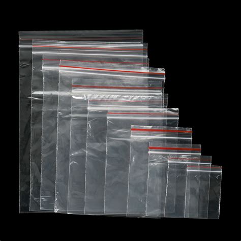 St Kunkka 100Pcs Transparent Plastic Ziplock Bag PE Plastic Thickened