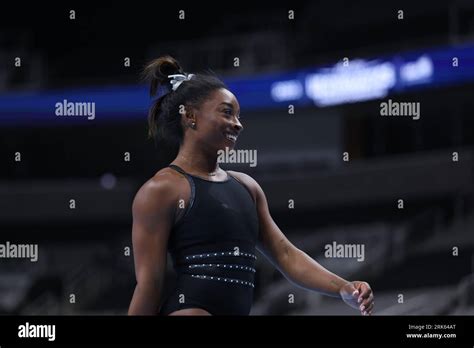 August 23 2023 Olympic Gold Medalist Simone Biles During Podium