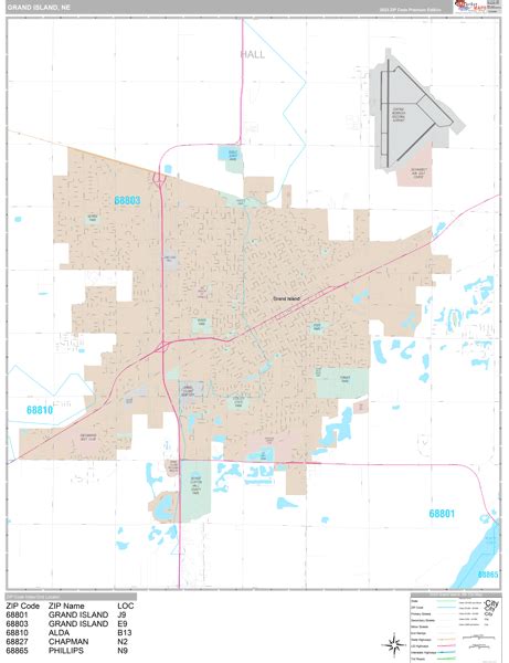 Grand Island Nebraska Wall Map Premium Style By Marketmaps Mapsales