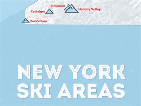 New York Ski Resorts Map X Poster Etsy