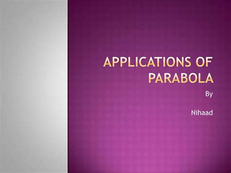 applications  parabola
