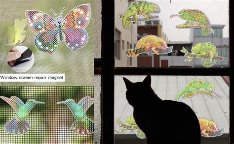 12 Pieces Screen Door Magnets Decorative Hummingbird Design Flexible Double Sided Magnetic