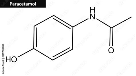 Molecular Structure Of Paracetamol Acetaminophen Stock Illustration Adobe Stock