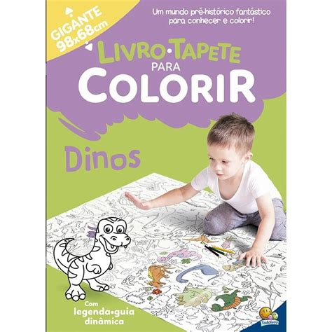 Livro Tapete Para Colorir Dinos Todo Livro Papellotti