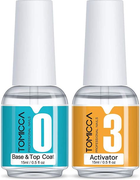 Tomicca Dipping Top And Base Coat And Activator Large Capacity Liquid Set