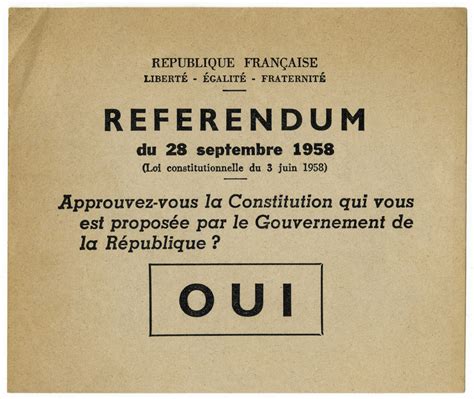 Septembre R F Rendum Sur La Constitution De La Ve R Publique