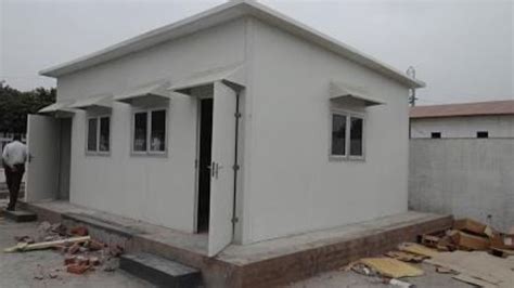 Steel One Side Slope Prefabricated Puff Panel Porta Cabin For Site