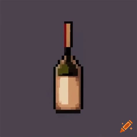 Pixel Art Of A Wine Bottle On Dark Background On Craiyon