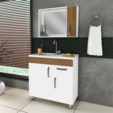 Gabinete Banheiro Com Pés - Gabinete para Banheiro com Pés Belizze Positano 80cm c | Schumann