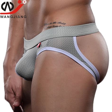 Gay Men Underwear Sexy Transparent Slip Penis Briefs Cotton Thongs And