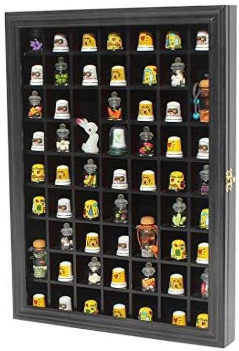 Thimble Display Case Cabinet Box Wood With Glass Door Walmart