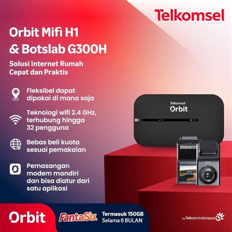 Jual Telkomsel Orbit Mifi H1 Portable Modem Botslab G300H Smart Dash