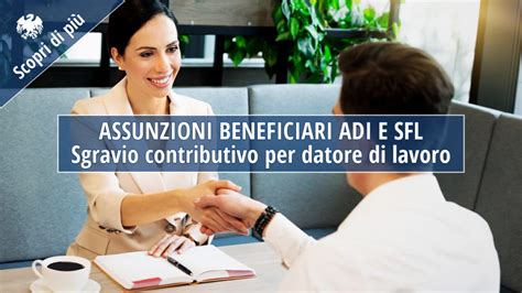 Esonero Contributivo Assunzioni Beneficiari Di ADI E SFL