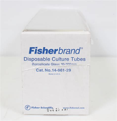 New Lot Of 250 Fisherbrand Disposable Culture Tubes Borosilicate Glass