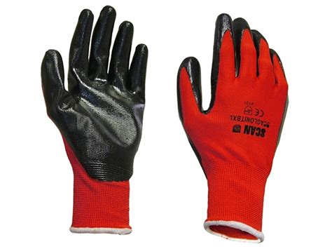 Scan Red Nitrile Gloves 13g Size 9 J Harries Ltd