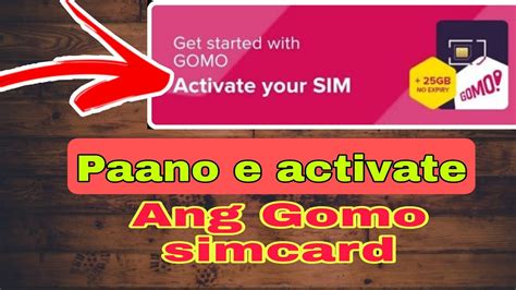 How To Activate Gomo Simcard Gb Free No Expiry Youtube