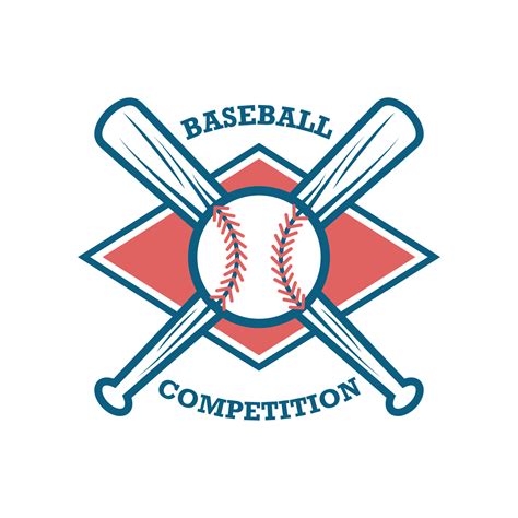 hand drawn flat design baseball logo  vector art  vecteezy