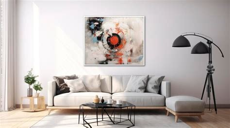 Premium AI Image | Stylish Living Room with White Wall Art