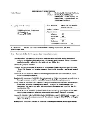 Fillable Online Rulemaking Notice Form Fis Fis E Fis