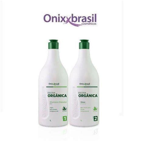 Escova Progressiva e Shampoo Dilatador Orgânica Onixxbrasil 1 Lt cada