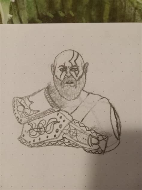 my kratos drawing so far : r/GodofWar