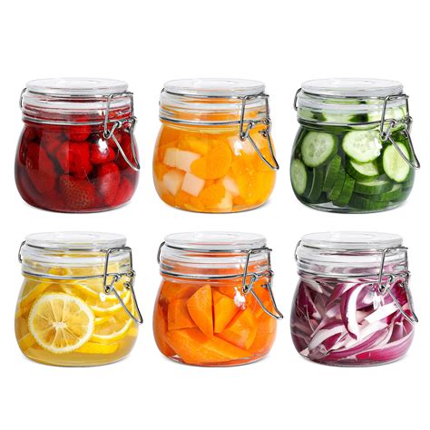 Amazon Comsaf Airtight Glass Canister Set Of With Lids Oz Food