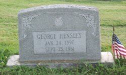 George Hensley 1897 1961 Memorial Find A Grave