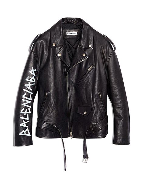 Chi Ti T V Balenciaga Black Leather Motorcycle Jacket Cdgdbentre