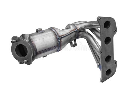 New Car Exhaust Manifold On A White Background Stock Image Image Of