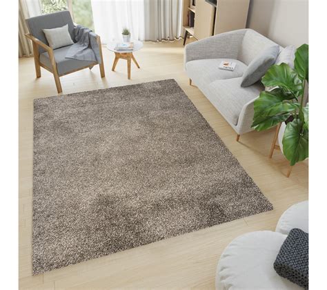 Tapis Salon Gris Foncé Uni Moelleux Poil Long Shaggy 80 X 150 Cm