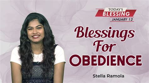 Blessings For Obedience Stella Ramola Todays Blessing Youtube