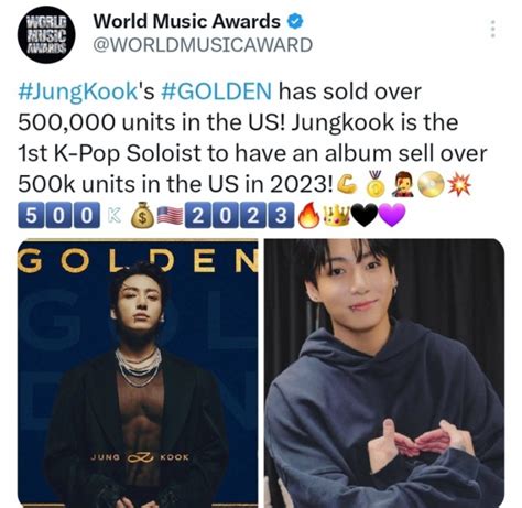 방탄소년단 정국 Golden 美판매고 50만↑ 2023 K팝 솔로 앨범 최초 스포탈코리아